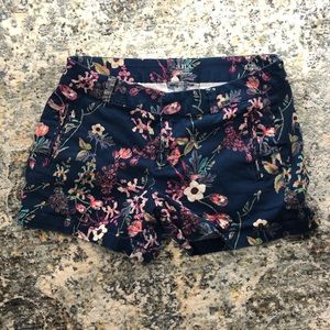 a.n.a. Navy Blue Floral Twill Short